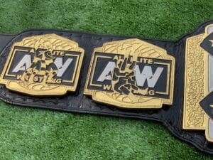 AEW Tag Team Championship Belt side plate – AEW emblem gold plated zinc engraving