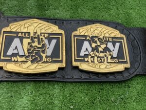 AEW World Tag Team Championship Belt side plate – AEW emblem gold plated zinc engraving