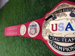 NWA USA Tag Team Championship Belt replica with gold plates