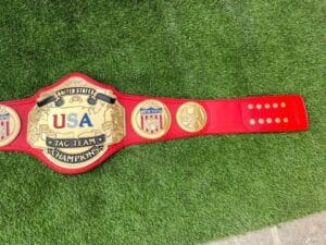 NWA USA Tag Team Championship Belt replica with gold plates