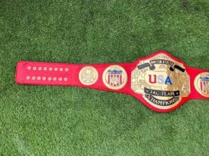NWA USA Tag Team Championship Belt replica with gold plates