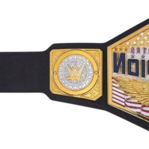 Premium synthetic leather strap of WWE United States Championship Belt with smooth backing and championship hardware