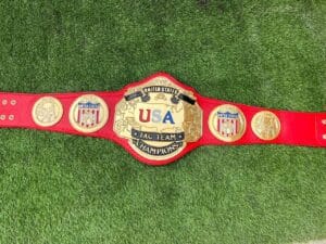 NWA USA Tag Team Championship Belt replica with gold plates