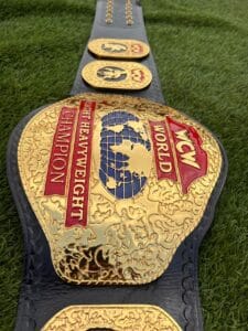 WCW Light Heavyweight Belt Replica 24K Gold Plate Close Detail