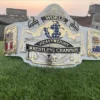 WWF andre 87 belt gold championship replica with 4mm zinc plates and tooled leather strap wrestling