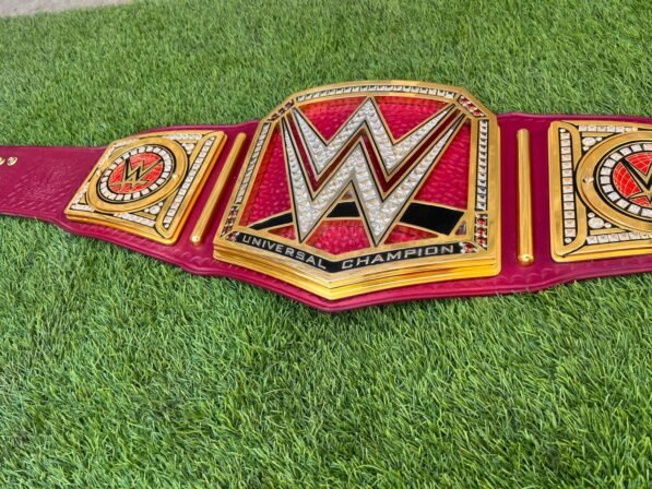 WWE  Red Universal Championship Replica Belt – Premium 16mm CNC Plates / 24K Gold / Original CZ Stones