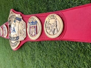 NWA USA Tag Team Championship Belt replica with gold plates
