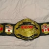 ECW world heavyweight replica belt full view gold plated leather handcrafted