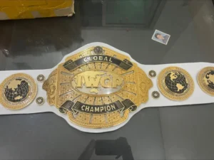 IWGP global heavyweight championship replica full view gold zinc plates leather