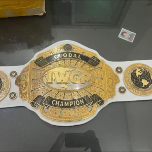 IWGP global heavyweight championship replica full view gold zinc plates leather