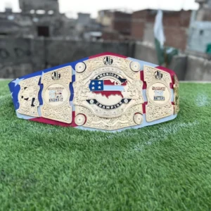 AEW American Championship Belt full view – MJF inspired 5 plate gold plated replica