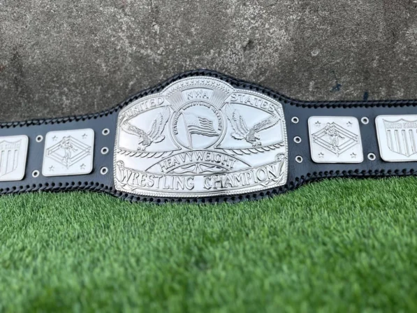 NWA United States Heavyweight Championship Belt Nickel Full View
