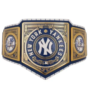 New York Yankees WWE Belt close-up 4mm zinc plate with deep etching and plated finish