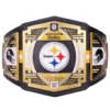 Pittsburgh Steelers championship belt close plate view zinc alloy etching detail