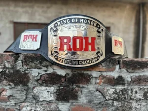 ROH ring of honor replica belt full view 4mm zinc gold plated