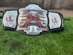 TNA X Division replica belt full view silver finish
