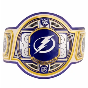 Tampa Bay Lightning championship belt close plate view zinc alloy etching