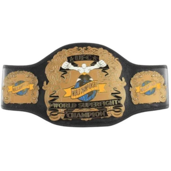Superfight UFC Championship Belt Replica Zinc Plates Genuine Leather Strap