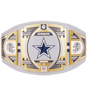 Dallas Cowboys belt close plate view zinc alloy etching detail championship