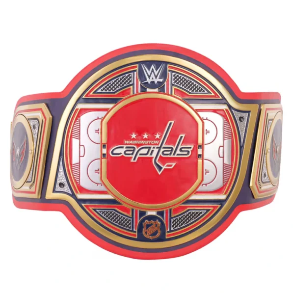 Washington Capitals WWE belt main plate close view zinc alloy etching