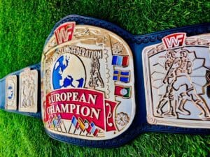 WWF European Championship Belt Side Profile 4mm Zinc Plates Wing Shield Design