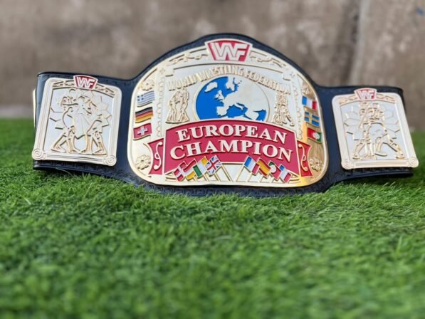 WWF European Championship Belt 4mm Zinc Gold Plated Replica Classic Wrestling Title
