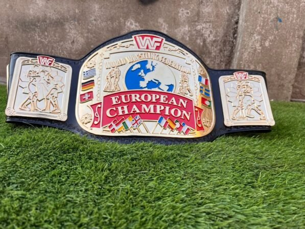 WWF European Championship Belt 4mm Zinc Gold Plated Replica Classic Wrestling Title