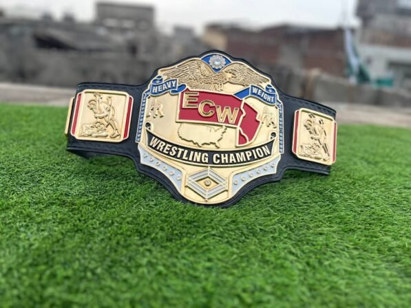 🏆 ECW World Heavyweight Wrestling Championship Belt – 4mm Zinc Gold Plated Replica