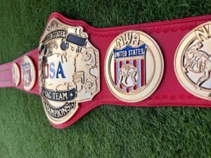 NWA USA Tag Team Championship Belt replica with gold plates