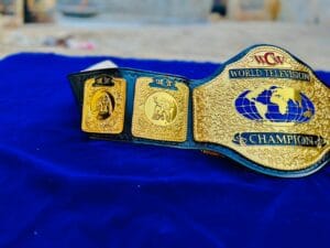 WCW World Television Championship Replica Belt Side Plate Detail