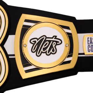 WWE Brooklyn Nets championship belt genuine hand tooled leather strap 52 inch adjustable fit