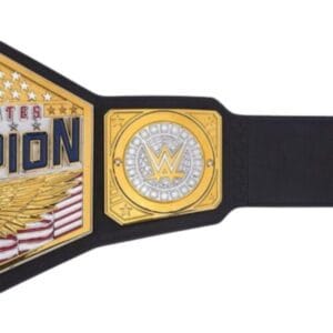 Premium synthetic leather strap of WWE United States Championship Belt with smooth backing and championship hardware