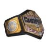 Side view of WWE United States Championship Belt showing 4mm thick zinc plates and strap construction