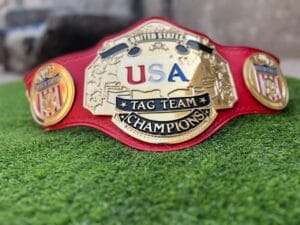 NWA USA Tag Team Championship Belt replica with gold plates