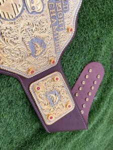 Ric Flair WCW Championship Belt Custom Nameplate Side Plate View