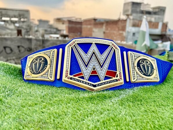 Roman Reigns Blue Universal Championship Belt. Premium 16mm CNC Plates / 24K Gold / Original CZ Stones