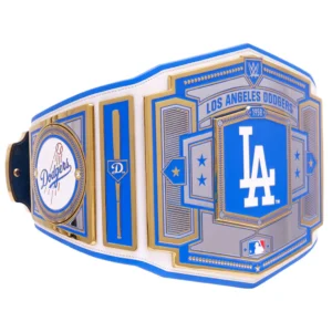 Los Angeles Dodgers WWE Legacy Title Belt custom side plates with Dodgers logo and branding