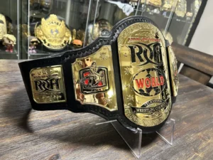 ROH television championship replica close plate 4mm zinc gold plated etching detail