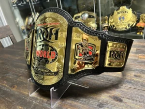 ROH television championship replica dual custom side plates gold plated zinc view