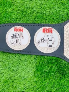 ROH pure championship replica black leather strap view snap fastener wrestling title