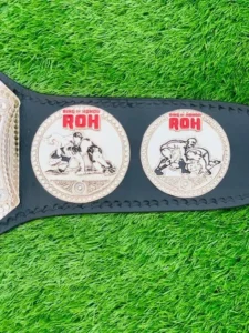 ROH pure championship replica black leather strap view snap fastener wrestling title