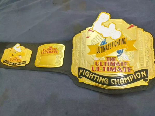 UFC SuperFight championship belt side plates with zinc construction and chrome finish