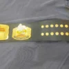 Old UFC SuperFight Belt chrome leather strap back view with secure fasteners