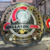 Bellator MMA Belt championship replica with gold plating and leather strap