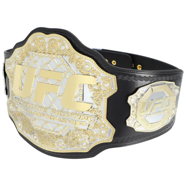 UFC octagon design side plates with dual-tone gold and silver finishing