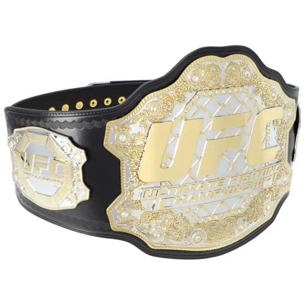 UFC octagon design side plates with dual-tone gold and silver finishing
