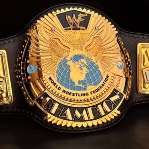 WWF Big Eagle Belt with 4mm CNC plates and genuine cowhide leather strap