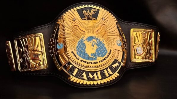 WWF Big Eagle Belt with 4mm CNC plates and genuine cowhide leather strap