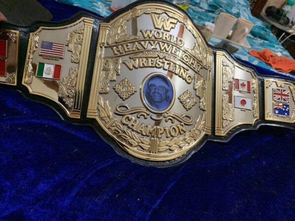 Hulk Hogan 85 heavyweight wrestling championship belt with 4mm brass plates and gold plating