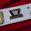 WWE Intercontinental Championship Belt strap view showing 6mm genuine cowhide leather texture, snap fasteners, and 50-inch length detail
